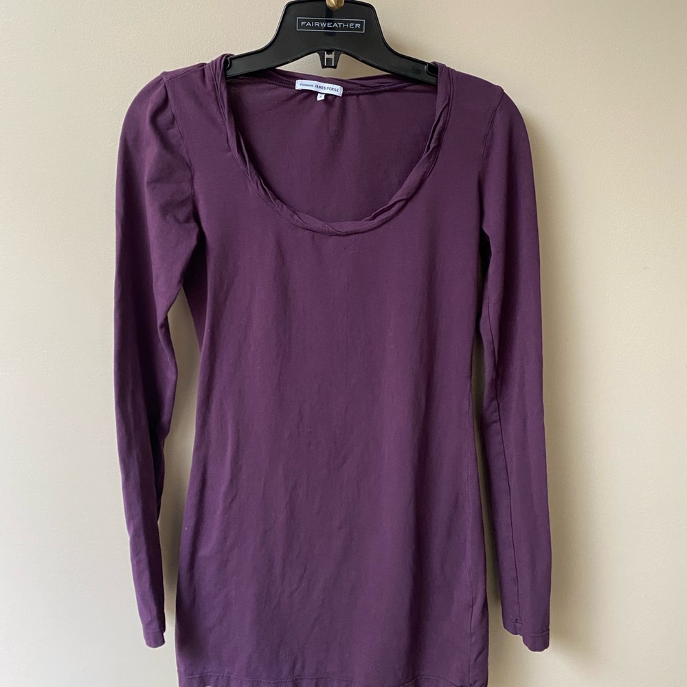 James Perse long sleeve fitted T with scoop neck